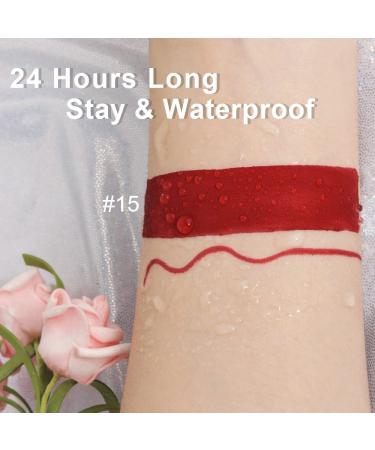 AMY'S DIARY Matte Dark Red Lip Liner and Lipstick Set - Waterproof 24H Liquid Lipstick Kit with Long Lasting Lip Liner - Matt Finish Makeup Set - Buy Online on GoSupps.com