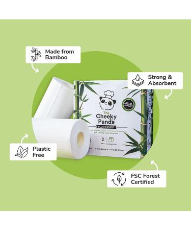 Buy Sustainable Cheeky Panda Kitchen Roll - 1000 Sheets 2-Layer Super Absorbent Large Pack (10 Rolls) - Eco-Friendly Bamboo Paper Towels - Buy Online on GoSupps.com