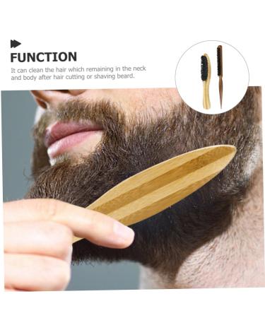 Buy Hemoton 1 Set Hair Dust Brush & Wooden Comb - Men's Beard Grooming & Hairdressing Tool - Ideal Barber Brush for Perfect Beard Care - Buy Online on GoSupps.com