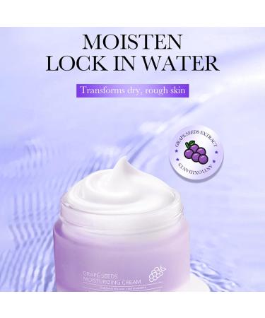 Grospe Grape Seed Face Cream - 1.76oz Anti-Aging Moisturizer with Vitamin E & Hyaluronic Acid Deep Hydration for Dry Skin Wrinkle Reducing Night Cream Non-Greasy Formula for Women & Men - Buy Online on GoSupps.com