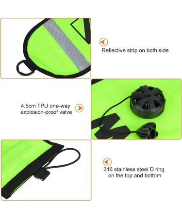 Keenso 4FT Dive Flag Inflatable Surface Marker Buoy - Fluorescence Yellow - Buy Online on GoSupps.com