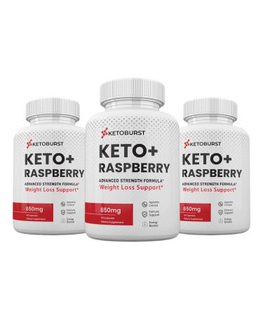 (3 Pack) KetoBurst Keto+ Raspberry Advanced Formula - KetoBurst Capsules Dietary Supplement (180 Capsules)