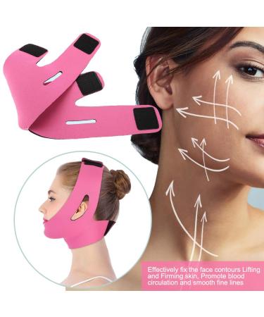 Face Slimming V Face Line Belt | Breathable Chin Lift Up Anti Wrinkle Sleep Strap - Red - Buy Online on GoSupps.com