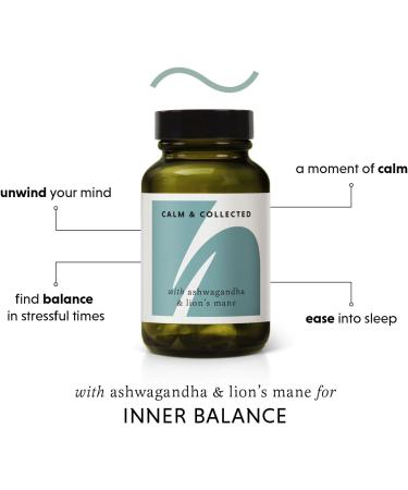 THE HERBTENDER Calm & Collected - Vegan Adaptogen Supplements with Ashwagandha & Lion's Mane (60 Capsule Jar - Buy Online on GoSupps.com