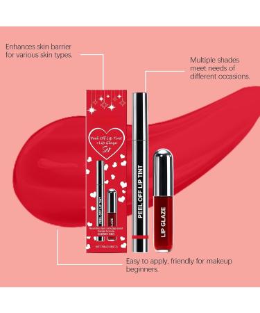  G n rique Peel-Off Lip Tint with Gloss - Nourishing Anti-Stain Plumping Effect - Long-Lasting Lightweight Easy to Apply - Cherry Red - 2-in-1 Set (7ml) - Buy Online on GoSupps.com