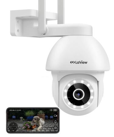 LaView 4MP Outdoor Security Camera Wired with Starlight Color Night Vision, 2K 2.4G WiFi Camera with 360 PTZ, Siren/Spotlight, AI Human Detection & Auto Tracking, 2-Way Audio, IP65, Works with Alexa - Buy Online on GoSupps.com
