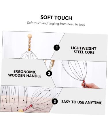 Beavorty Hand Massage Devices - 12 STK Scalp Massage Brushes & Hand Scrubbers for Hair Washing - Steel & Wood Hand Massager Tools - Buy Online on GoSupps.com