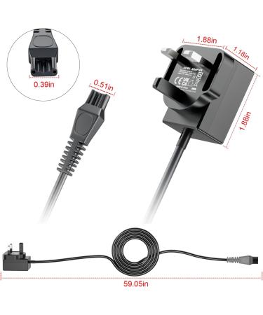 15V Philips Shaver Charger HQ8505 Cable UK - Compatible with Norelco Series 3000, 5000, 7000, 9000, One Blade QP6510, QP6520, QP6550, QP6610, QP6650 - Electric Shaver Adapter Power Supply - Buy Online on GoSupps.com