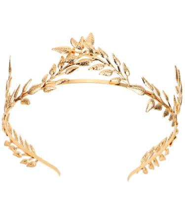 Beaupretty Golden Leaf Headband Hairband Roman Goddess Hairband Bridal Hair Accessories for Wedding Birthday Party