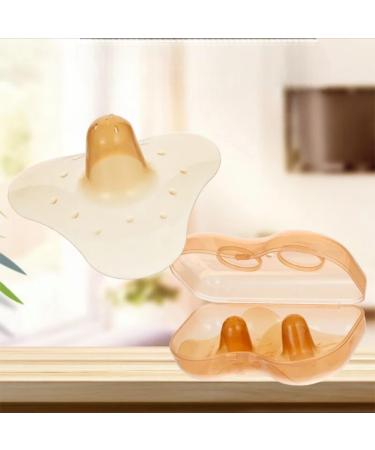 2pcs/Set Breast Nipple Shield Silicone Breast Milk Feeding Protector Nipple Shield Breastfeeding Size Medium (Triangle Brown)