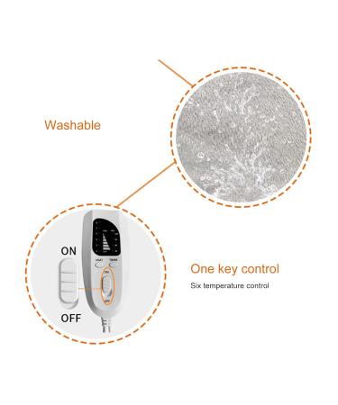 Shoulder & Back Heating Pillows - 4 Timers Large Flannel for Neck Relief - Winter Comfort (EU Plug 220-240V) - Silver Gray - Buy Online on GoSupps.com