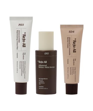 Dr. Reju-All Advanced PDRN Rejuvenating Cream Max + Retino-Mela Serum + LC-Ceramide Cream - 99% Pure Salmon DNA PDRN Face Moisturizer - HPR Retinol Serum for Face - Patented Long Chain Ceramide