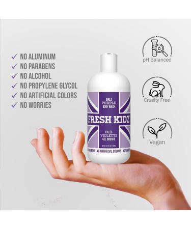 Fresh Kidz Body Wash & Roll-On Deodorants Set for Kids & Teens - Purple - 16.9 fl.oz & 1.86 fl.oz - International Shipping Available - Buy Online on GoSupps.com