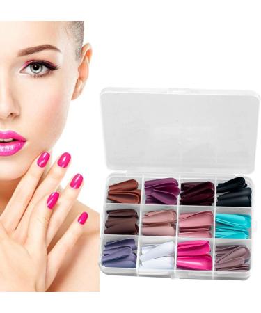 Stick on Nails | Matte and Glossy False Nail Tips - Full Long Ballerina Fake Nails Matte and Glossy False Nail for Women Girls Proidl Frosted Long Ballet - Buy Online on GoSupps.com