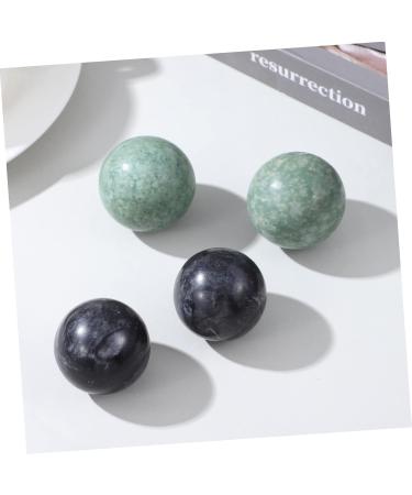 Ciyodo Hand Training Set - 4 Baoding Sound Balls for Hand Massage & Muscle Relaxation - Traditional Chinese Yoga Practice - Green Black Marble - Buy Online on GoSupps.com