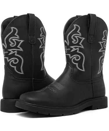 Canyon Trails Men's Square Toe Cowboy Boots | Embroidered | Durable Western Work Rodeo | Size 10 | Black - Buy Online on GoSupps.com
