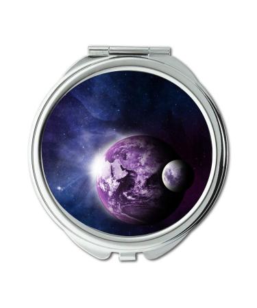 Mirror dreaming earth botanicals mouse away Earth Moon Space Space Travel Astronomy Universe makeup mirrors pocket mirror portable mirror