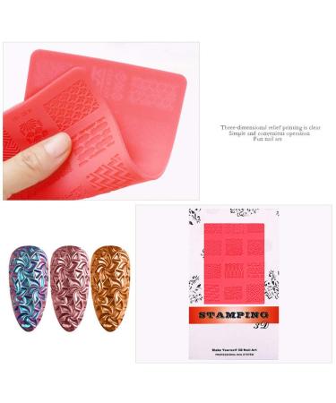 4pcs Mix Nail Art Silicone Printing Templates | 3D Soft Nail Carving Mold Stencils for Manicure - Buy Online on GoSupps.com