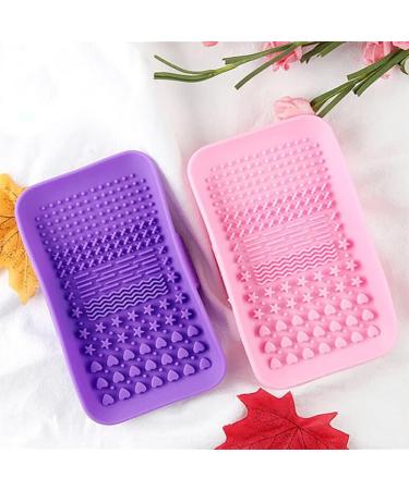 Dajidafu Universal Women Foundation Makeup Brush Cleaning Mat Home Dress Room Reusable Nonslip Eyebrow Pen Silicone Washing Pad Rose Red - Buy Online on GoSupps.com