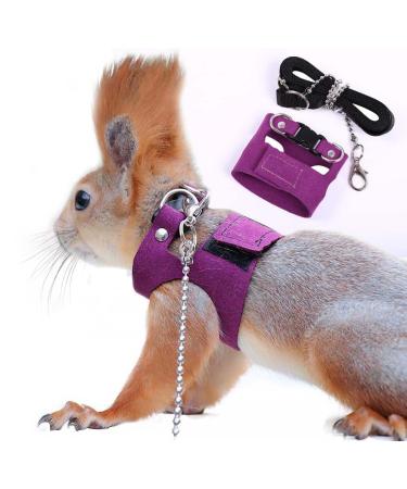 Adnikia squirrel traction rope strap Anti-bite chain rope adjustable vest small animal slab with leash hamster racing mice rats mice ferret small animals walks violet - Buy Online on GoSupps.com