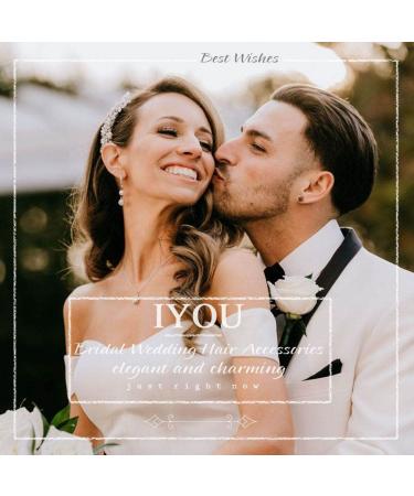 Iyou Crystal Wedding Hair Comb - Blue Rhinestone Bridal Jewelry for Bride & Bridesmaids | Floral Headdress Accessory - Buy Online on GoSupps.com