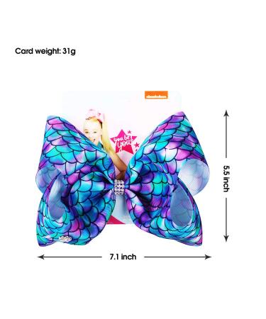 2 Pack Siwa Style 8 Inch Hair Bows for Girls - Mermaid Theme Hair Barrettes - Alligator Clips Accessories - Xmas Gift - Buy Online on GoSupps.com