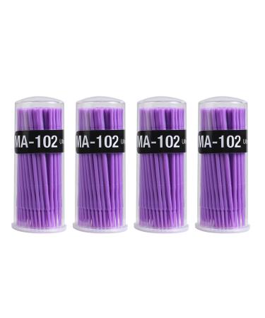 Shintop 400pcs Disposable Micro Applicator Brushes Great for Dental/Oral/Makeup (Purple  1.5mm) Purple (400pcs)
