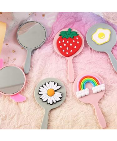 Heallily Portable Rainbow Handheld Makeup Mirror - Cute & Colorful Vanity Mirror for Girls & Women - Travel-Friendly Gift - Buy Online on GoSupps.com