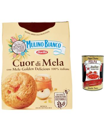 Italian Gourmet E.R. Mulino Bianco Cuor di Mela Lot de 3 biscuits 100 % pommes italiennes 300 g + pulp 400 g