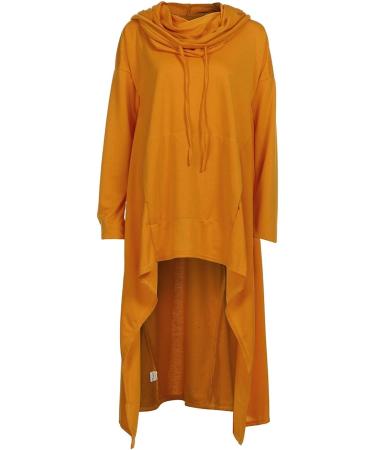 Women's Plus Size Irregular Zip Hoodie Sweatshirt - White/Yellow - 5XL - Buy Online on GoSupps.com