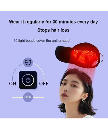  hKjPlvf Hair Regrowth Hat 90 LED Beads 650nm and 430nm Fast Hair Regrowth Hat with Blue Red Light for Men and Women 15-30 Minute Timer Strengthens Roots - Buy Online on GoSupps.com