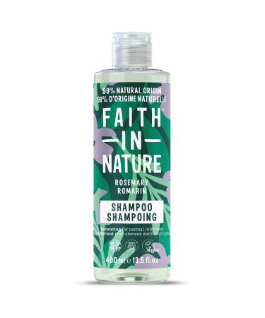 Faith In Nature Rosemary Natural Shampoo, Rebalancing, Vegan & Cruelty Free, Paraben & SLES Free, For Normal to Oily Hair, 400ml