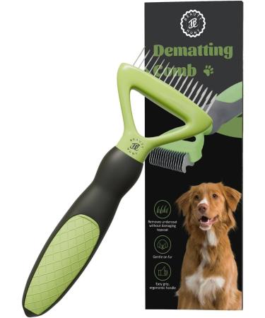 BeautyHunt Dematting Brush Comb - Pet Grooming Undercoat Rake for Dog and Cat - Deshedding Tool for Knots and Tangled Hair - Buy Online on GoSupps.com