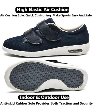 Secret Slippers Women's Diabetic Shoes | Wide Width Adjustable Walking Sneakers 9.5W Navy Blue - Buy Online on GoSupps.com