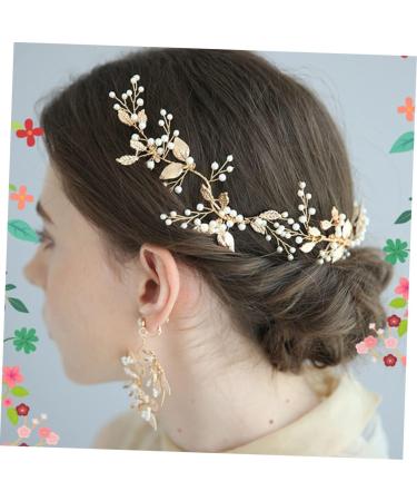 DOITOOL Combs Tiara Bride Comb Flower Girl Hair Accessory Headwear for Women Hair Accessories for Women Hair Comb for Bride Pearl Hair Comb Pearl Comb Headgear Leaves European Style - Buy Online on GoSupps.com