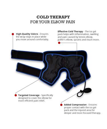 SIMPLYJNJ Elbow Ice Pack Wrap for Pain Relief & Swelling - Includes Compression Sleeve & 2 Gel Packs for Tennis Elbow, Golfer's Elbow, Tendonitis & More - Buy Online on GoSupps.com