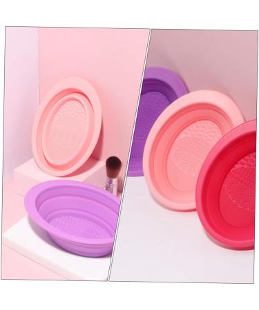 Beavorty makeup brush scrub pad makeup brush cleaning mat silicone brush cleaning pad makeup cleaner foldable cleaner bow makeup brush cleaning bowl Silica gel cosmetic scrub board - Buy Online on GoSupps.com