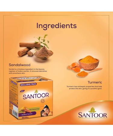 Santoor Sandal & Turmeric Soap - 3x150gm | Natural Skincare for Glowing Skin | International Shipping Available - Buy Online on GoSupps.com