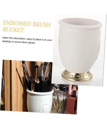 Mikinona Acrylic Organizer Embossed Brush Bucket Blush for Cheeks Pen Pot Brush Holder Brush Storage Cup Cosmetic Makeup Stand - Buy Online on GoSupps.com