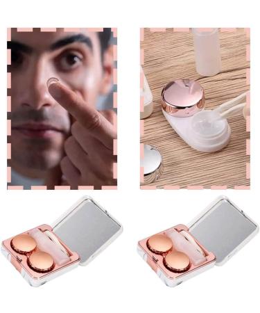 Feisidunwsf Marble Contact Lens Case - Portable Mini Holder with Mirror for Travel & Outdoor Activities - Buy Online on GoSupps.com