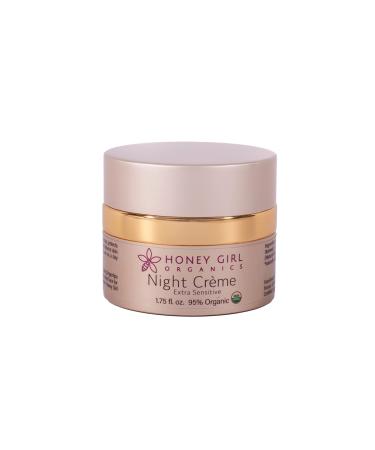 Honey Girl Organics Night Creme Extra Sensitive Honey based Skin Care for Sensitive Skin USDA Certified Organic Face Moisturizer All In One: Face Eye Neck Cream Made in Hawaii (1.75oz)