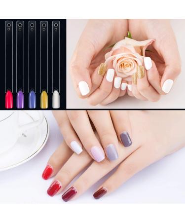 200 Transparent Nail Display Sticks - Nail Art Practice Tips Set with Metal Rings for Home DIY Nail Salon - Buy Online on GoSupps.com