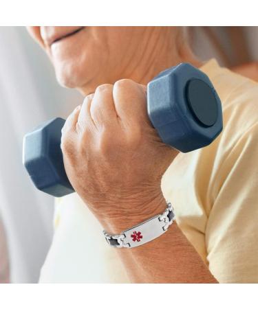 Magcopper 10-Piece Stainless Steel Magnetic Emergency Bracelet | Personalized Medical ID Bracelet 21.5cm/13mm - StB-4706AsBM12 - Buy Online on GoSupps.com