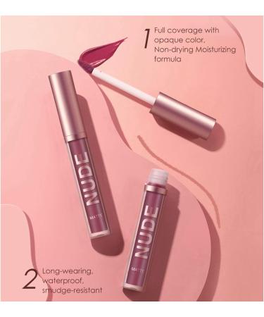Nude Lipstick and Lip Liner Set - Long Lasting Waterproof Lip Stain - Highly Pigmented Makeup Kit for Daily & Holiday Gifts - Buy Online on GoSupps.com