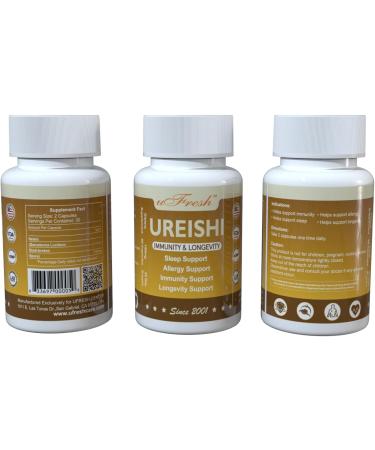 uFresh Ureishi Immunity & Longevity Support Dietary Supplement, 60 Capsules, 30 Day Supply - Buy Online on GoSupps.com