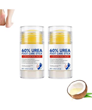 Hand and foot cream with 60% urea and 2% salicylic acid to repair cracked heels dry and rough skin - Intense moisturizing care for hands elbows and feet (2 pcs)