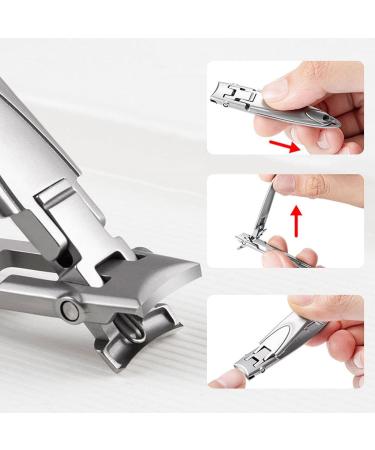 Professional Nail Clippers | Nail Clippers | Stainless Steel Nail Clippers | Precision Nail Trimmers | Curved Edge Nail Trimmers | Nail Clippers with Catcher | Heavy-Duty Nail Clippers | Curved Edge Silver - Buy Online on GoSupps.com
