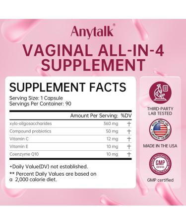 Vaginal Probiotics for Women pH Balance with Lactobacillus Probiotic Blend to Promote Healthy Vaginal Odor,Vaginal Flora - Women's Vaginal Health Probiotic 90 Count 90 Count (Pack of 1) - Buy Online on GoSupps.com
