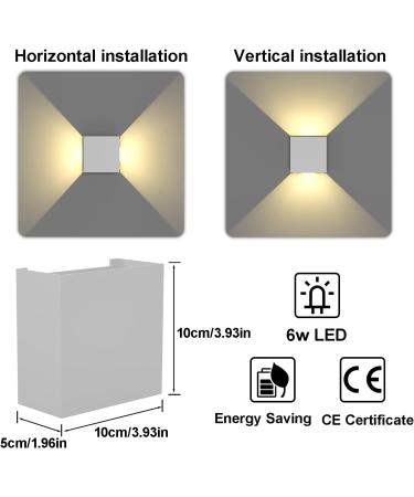 2PCs LED Wall Lights - 6W 3000K Warm White IP65 Waterproof Indoor/Outdoor Modern Lamps for Hallway Living Room Balcony Stairs | Shop Now! - Buy Online on GoSupps.com