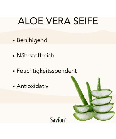  Savion Savion Body soap moisturizing regenerating with fresh aloe vera gel vegan palm oil free 80g - Buy Online on GoSupps.com